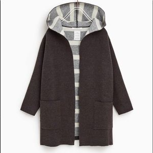⬇️ Zara Knitwear open coat hood & long sleeves B2